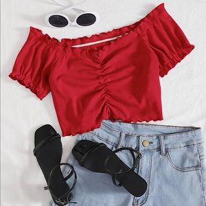 Red crop top